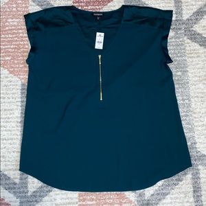 NWT Express XL Green Short Sleeved Women’s Blouse
